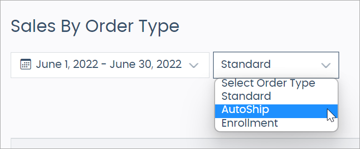 Order Type filter